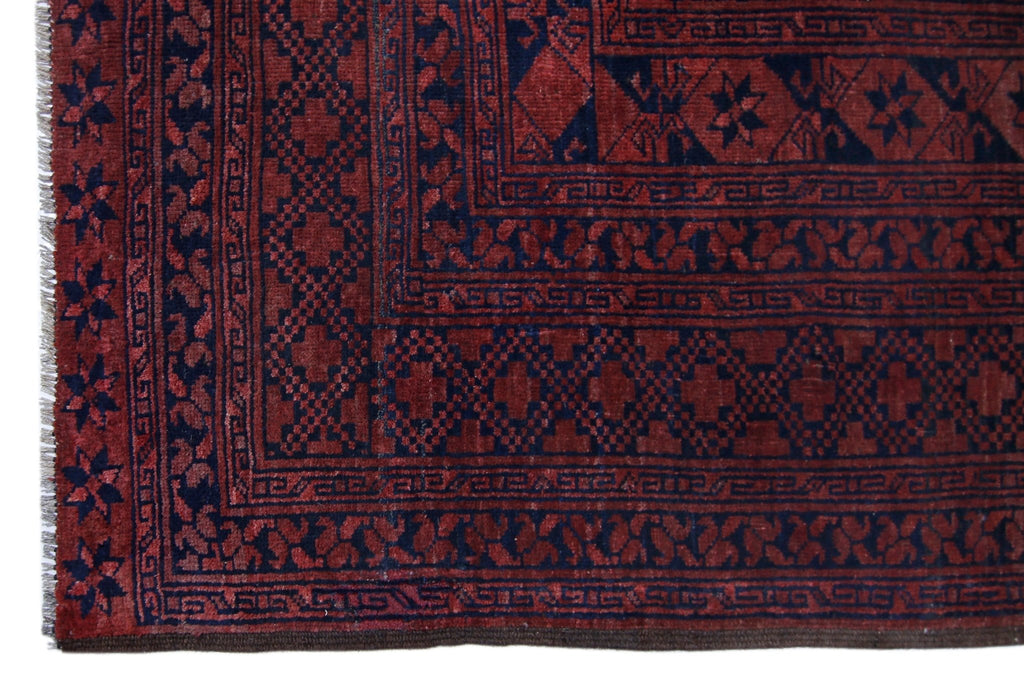 Handmade Vintage Afghan Turkmen Rug | 352 x 308 cm | 11'7" x 10'1" - Najaf Rugs & Textile