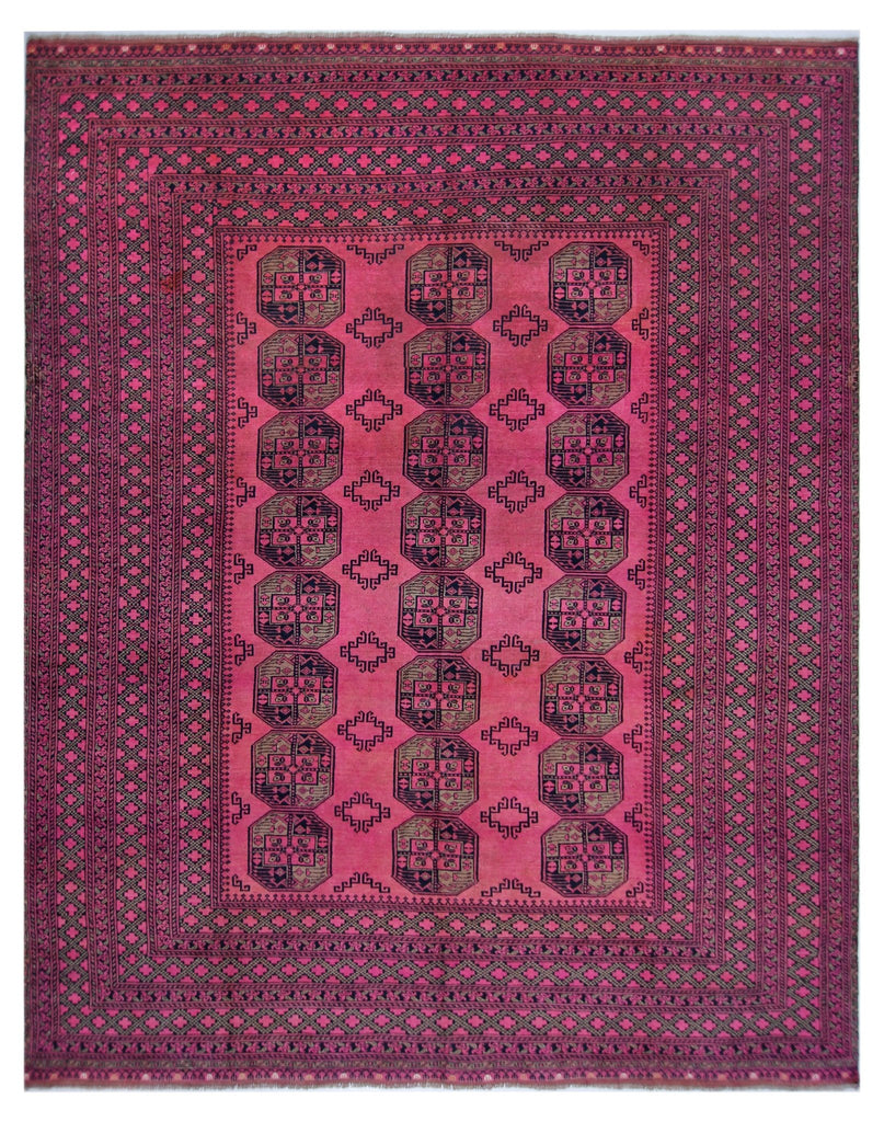 Handmade Vintage Afghan Turkmen Rug | 392 x 306 cm | 12'10" x 10'1" - Najaf Rugs & Textile
