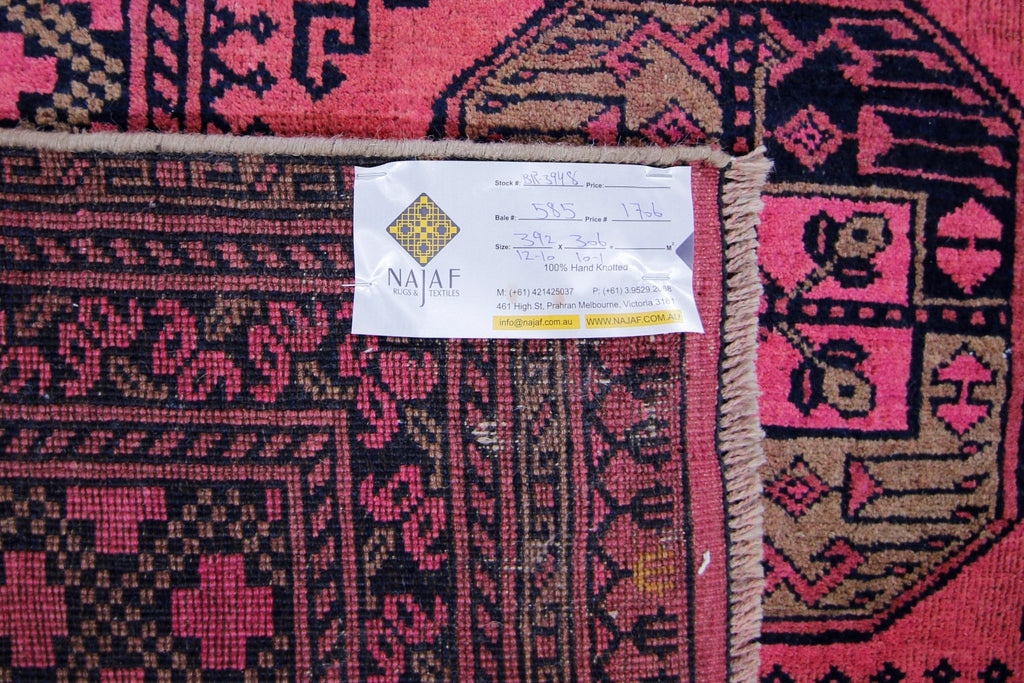 Handmade Vintage Afghan Turkmen Rug | 392 x 306 cm | 12'10" x 10'1" - Najaf Rugs & Textile