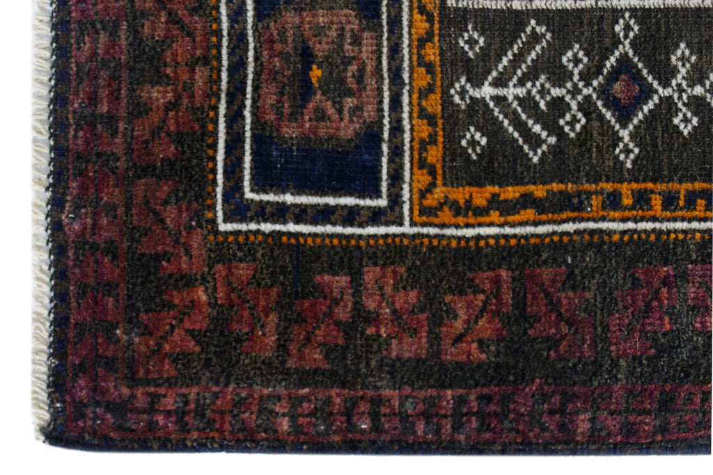 Handmade Vintage Balouch Prayer Rug | 130 x 78 cm | 4'3" x 2'7" - Najaf Rugs & Textile