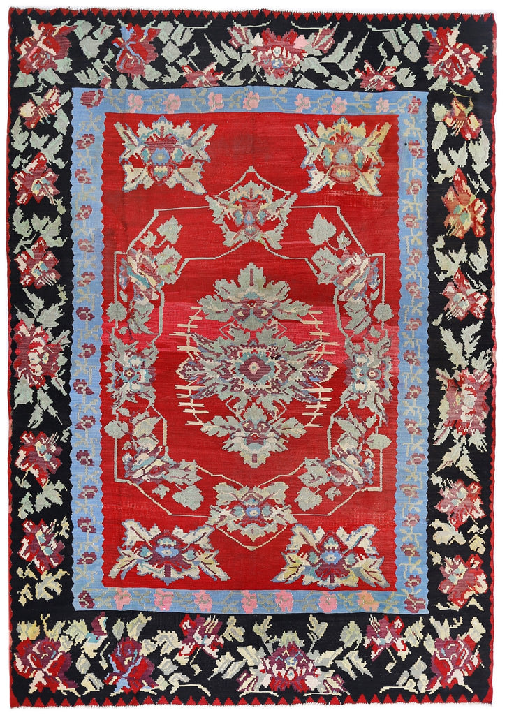 Handmade Vintage Caucasian Karabagh Kilim | 286 x 219 cm | 9'5" x 7'2" - Najaf Rugs & Textile
