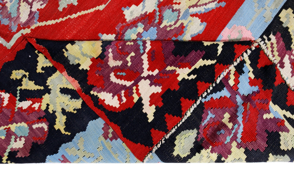 Handmade Vintage Caucasian Karabagh Kilim | 286 x 219 cm | 9'5" x 7'2" - Najaf Rugs & Textile