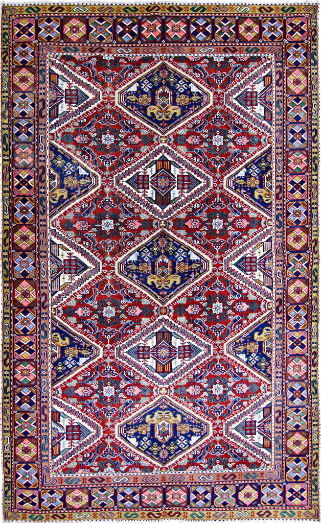 Handmade Vintage Caucasian Kazakh Rug | 196 x 130 cm | 6'5" x 4'3" - Najaf Rugs & Textile