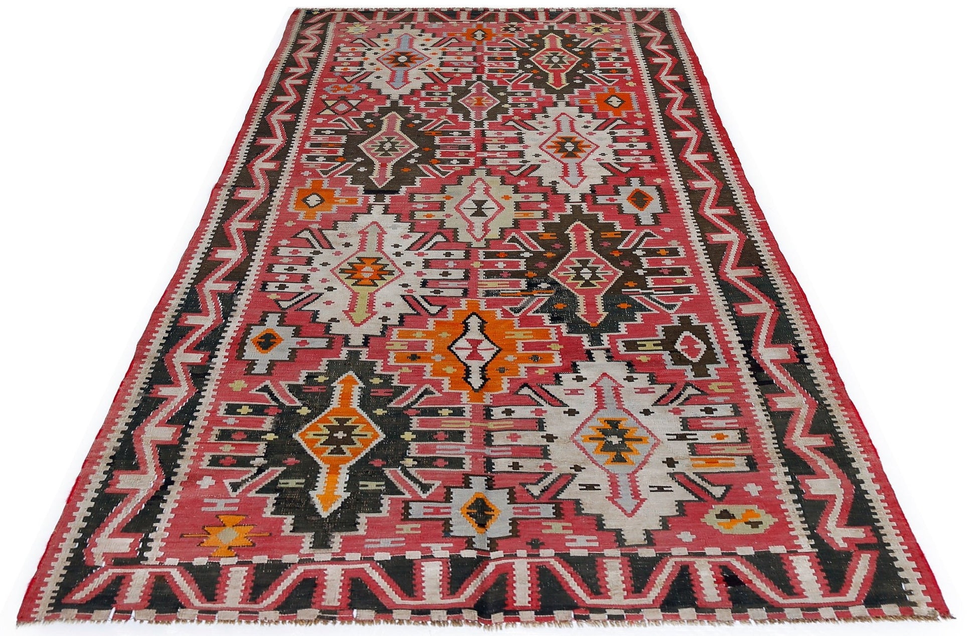 Handmade Vintage Caucasian Kilim | 270 x 130 cm | 8'10" x 4'3" - Najaf Rugs & Textile