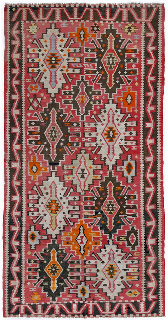 Handmade Vintage Caucasian Kilim | 270 x 130 cm | 8'10" x 4'3" - Najaf Rugs & Textile