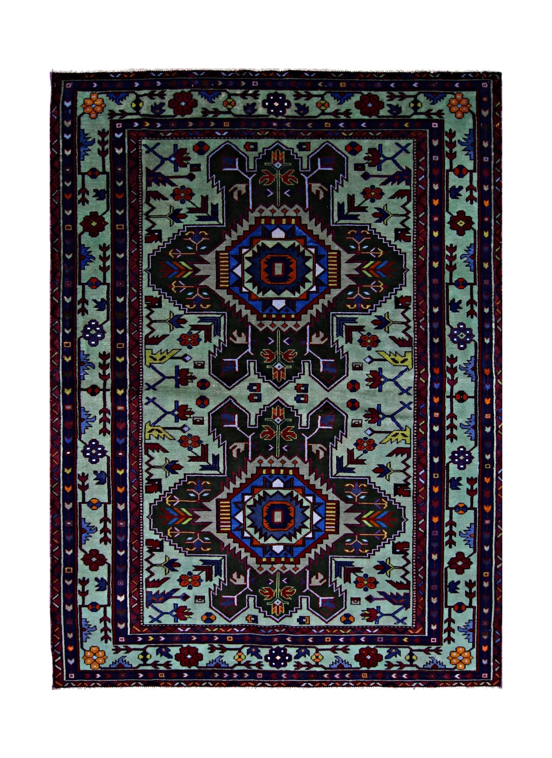 Handmade Vintage Caucasian Rug | 172 x 126 cm | 5'8" x 4'1" - Najaf Rugs & Textile