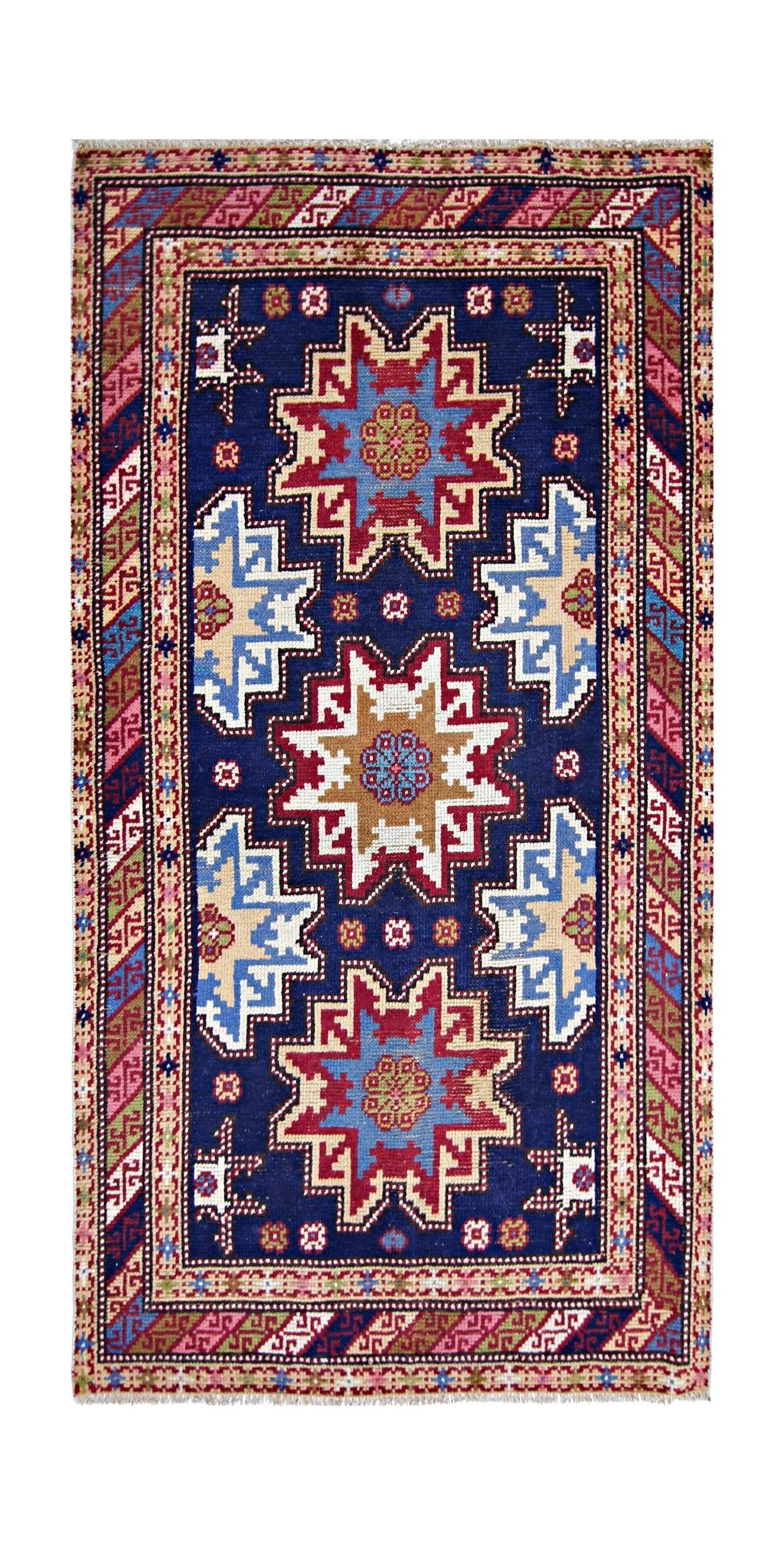 Handmade Vintage Caucasian Rug | 177 x 93 cm | 5'10" x 3'1" - Najaf Rugs & Textile