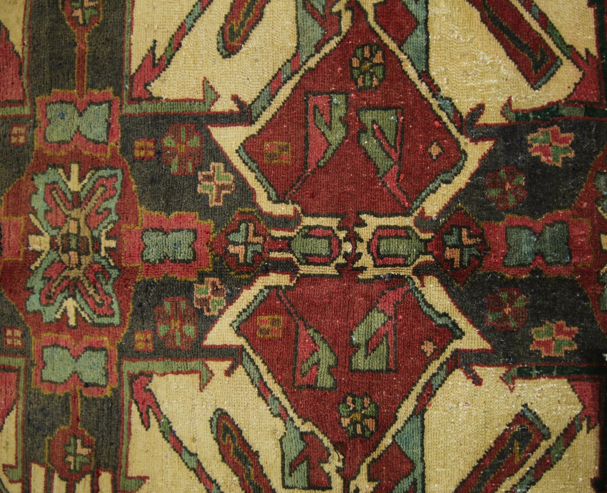 Handmade Vintage Caucasus Eagle Kazak Rug | 177 x 146 cm | 5'10" x 4'10" - Najaf Rugs & Textile