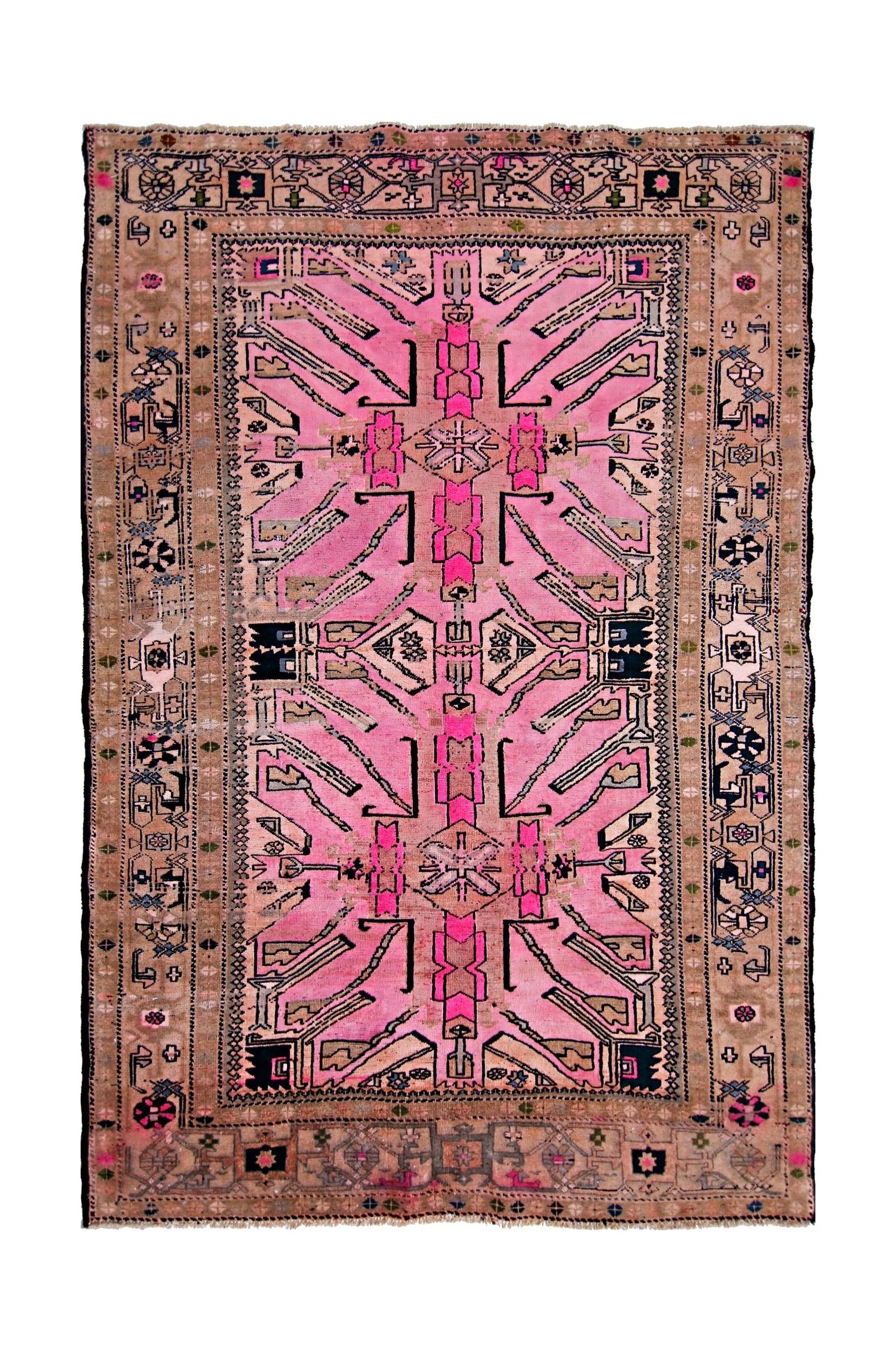 Handmade Vintage Caucasus Eagle Kazak Rug | 189 x 130 cm | 6'2" x 4'3" - Najaf Rugs & Textile