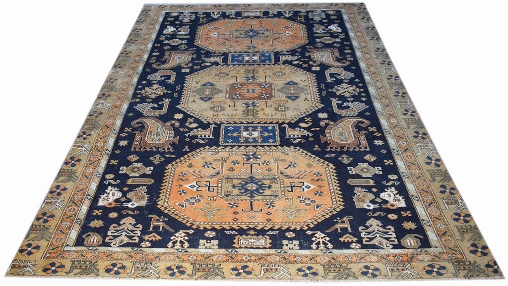 Handmade Vintage Caucasus Rug | 353 x 245 cm | 11'7" x 8' - Najaf Rugs & Textile