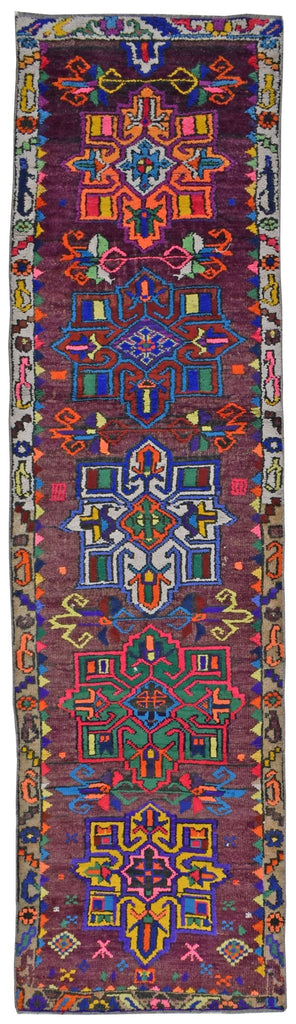 Handmade Vintage Kurdish Herki Hallway Runner | 287 x 79 cm | 9'4" x 2'5" - Najaf Rugs & Textile