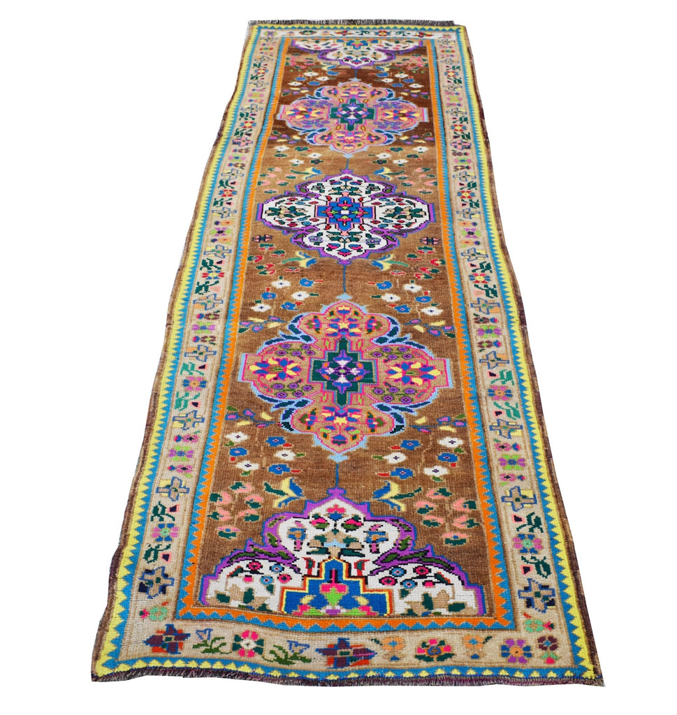 Handmade Vintage Kurdish Herki Hallway Runner | 295 x 88 cm | 9'6" x 2'8" - Najaf Rugs & Textile