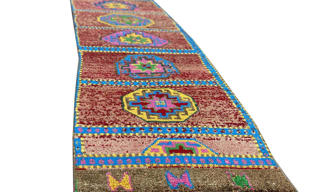 Handmade Vintage Kurdish Herki Hallway Runner | 331 x 66 cm | 10'9" x 2'2" - Najaf Rugs & Textile