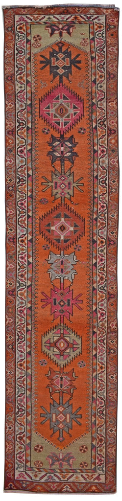 Handmade Vintage Kurdish Herki Hallway Runner | 340 x 85 cm | 11' x 2'7" - Najaf Rugs & Textile