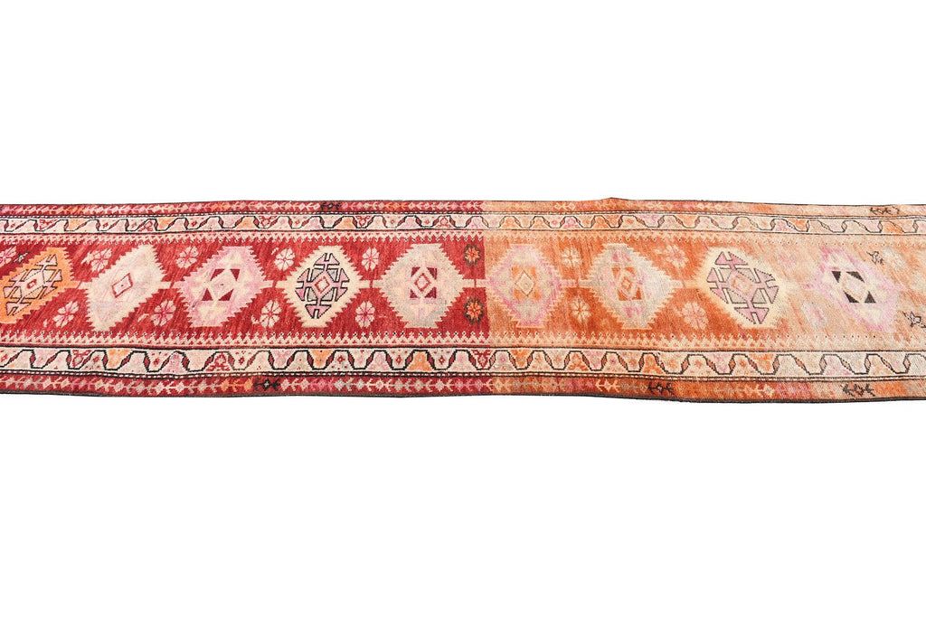 Handmade Vintage Kurdish Herki Hallway Runner | 356 x 80 cm | 11'6" x 2'6" - Najaf Rugs & Textile