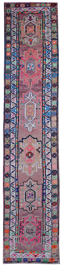 Handmade Vintage Kurdish Herki Hallway Runner | 389 x 89 cm | 12'7" x 2'9" - Najaf Rugs & Textile