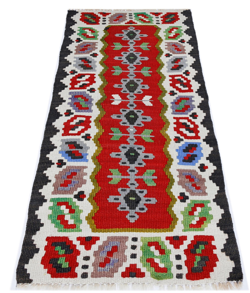 Handmade Vintage Mini Romanian Kilim | 94 x 40 cm | 3'1" x 1'4" - Najaf Rugs & Textile