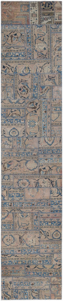 Handmade Vintage Patchwork Hallway Runner | 395 x 82 cm | 12'11" x 2'8" - Najaf Rugs & Textile