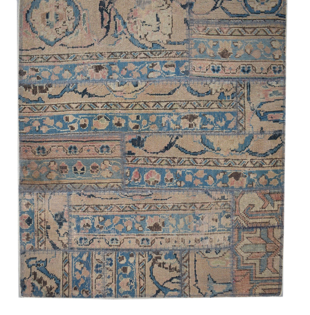 Handmade Vintage Patchwork Hallway Runner | 395 x 82 cm | 12'11" x 2'8" - Najaf Rugs & Textile
