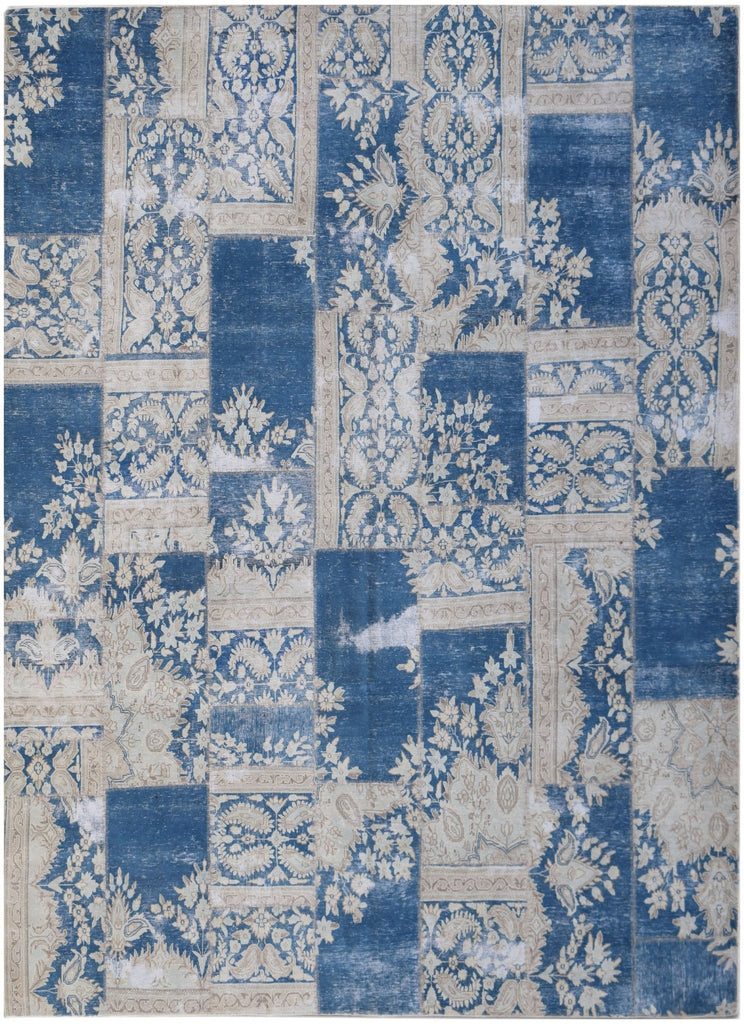 Handmade Vintage Patchwork Rug | 301 x 243 cm | 9'10" x 7'11" - Najaf Rugs & Textile