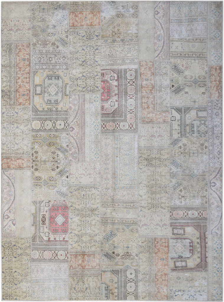 Handmade Vintage Patchwork Rug | 305 x 244 cm | 10' x 8' - Najaf Rugs & Textile