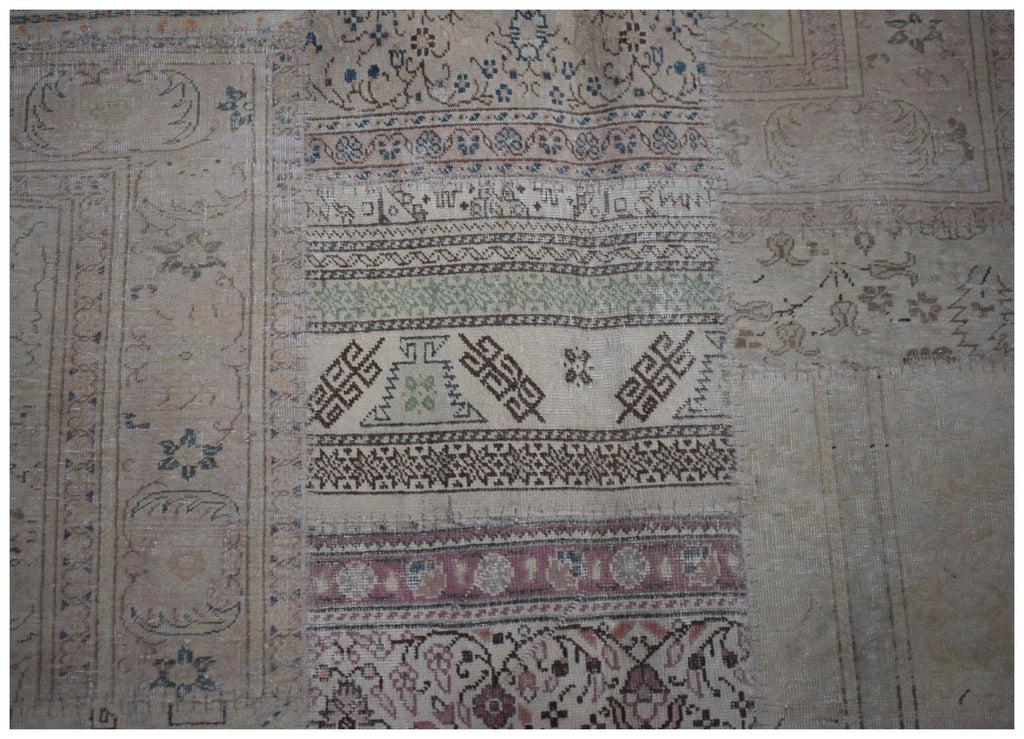 Handmade Vintage Patchwork Rug | 367 x 278 cm | 12'1" x 9'1" - Najaf Rugs & Textile
