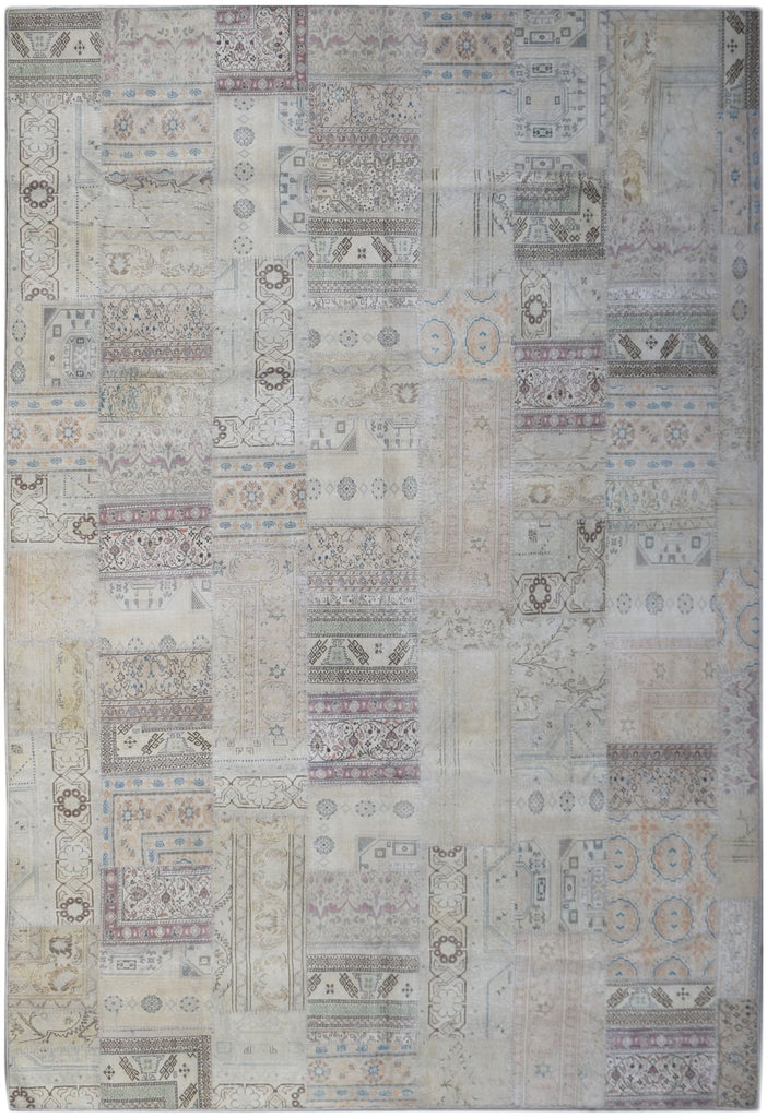 Handmade Vintage Patchwork Rug | 367 x 278 cm | 12'1" x 9'1" - Najaf Rugs & Textile