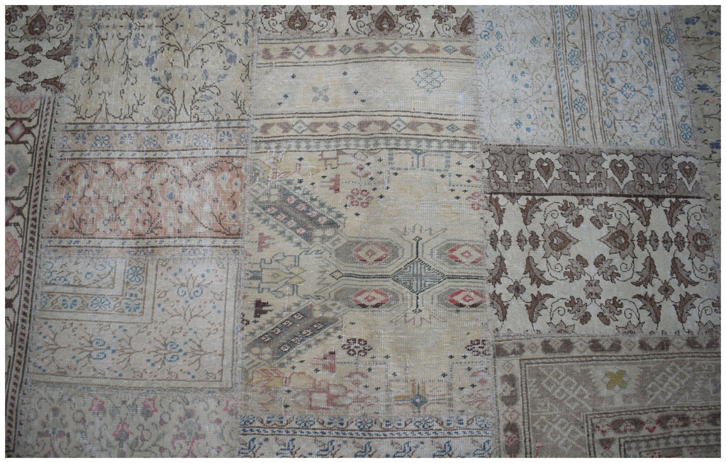 Handmade Vintage Patchwork Rug | 368 x 274 cm | 12'1" x 9' - Najaf Rugs & Textile