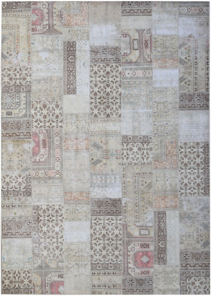 Handmade Vintage Patchwork Rug | 368 x 274 cm | 12'1" x 9' - Najaf Rugs & Textile