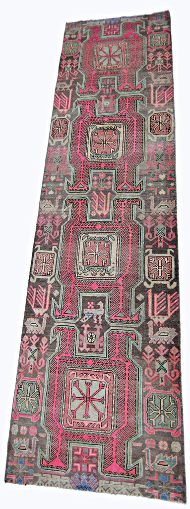 Handmade Vintage Persian Ardebil Hallway Runner | 279 x 76 cm | 9'2" x 2'6" - Najaf Rugs & Textile