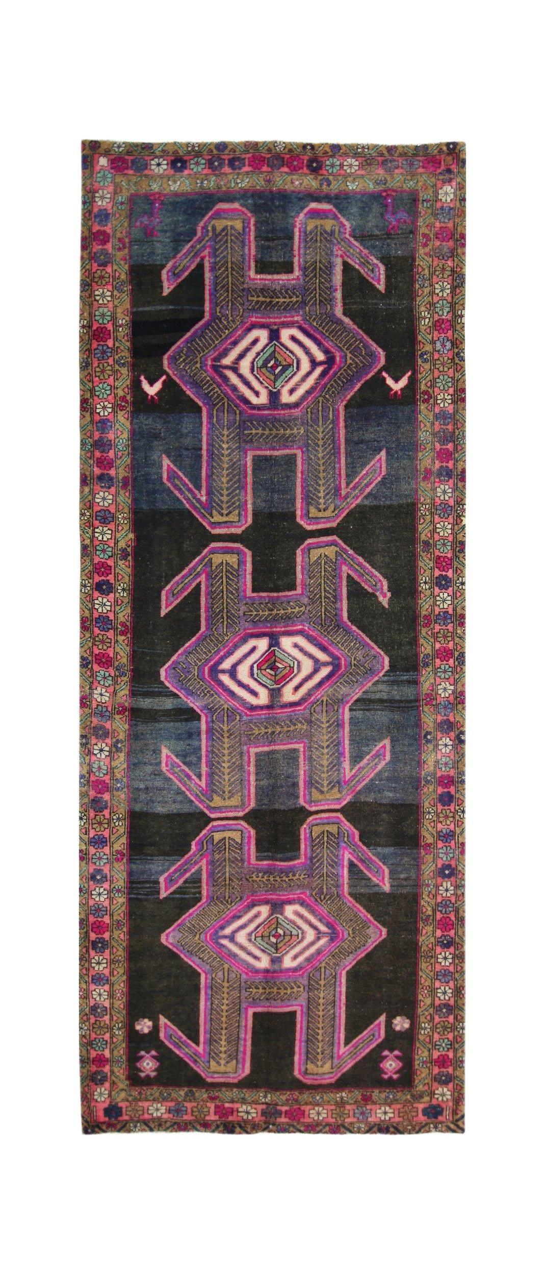 Handmade Vintage Persian Ardebil Hallway Runner | 281 x 107 cm | 9'3" x 3'6" - Najaf Rugs & Textile