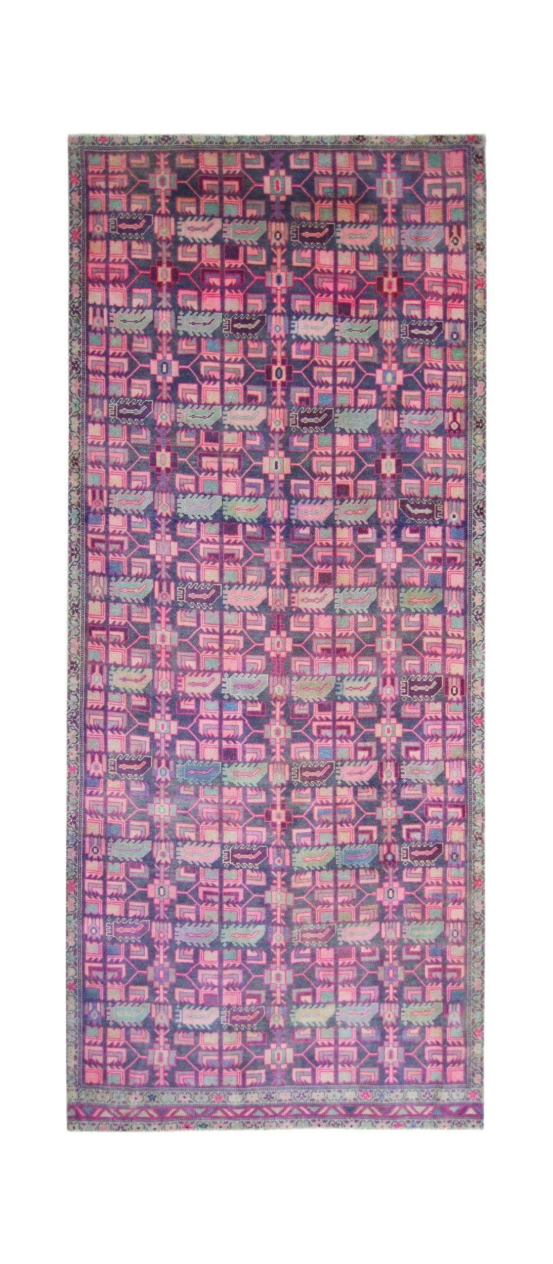 Handmade Vintage Persian Ardebil Hallway Runner | 300 x 127 cm | 9'10" x 4'2" - Najaf Rugs & Textile
