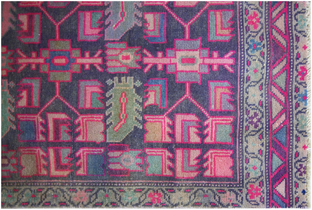 Handmade Vintage Persian Ardebil Hallway Runner | 300 x 127 cm | 9'10" x 4'2" - Najaf Rugs & Textile