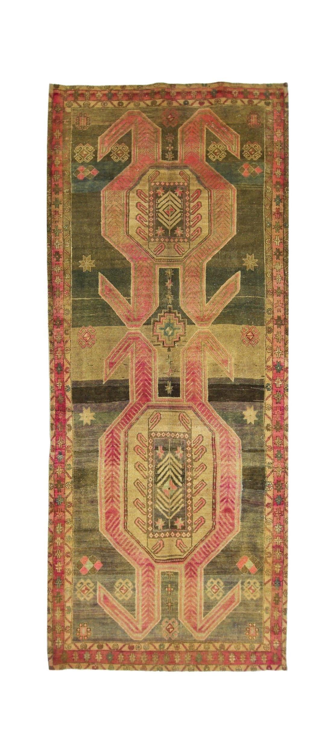 Handmade Vintage Persian Ardebil Hallway Runner | 304 x 121 cm | 10' x 4' - Najaf Rugs & Textile