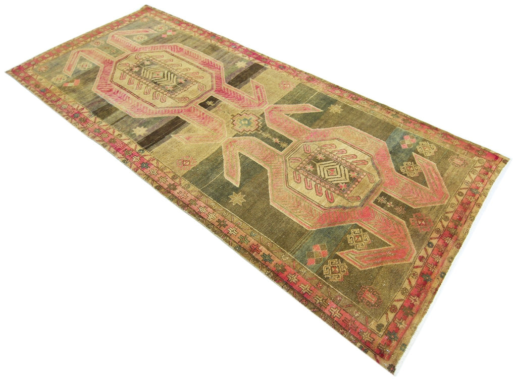 Handmade Vintage Persian Ardebil Hallway Runner | 304 x 121 cm | 10' x 4' - Najaf Rugs & Textile