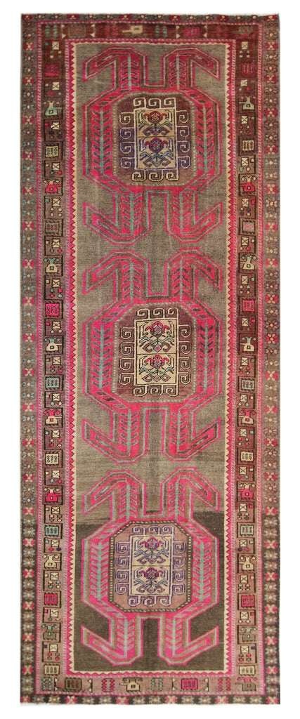 Handmade Vintage Persian Ardebil Hallway Runner | 326 x 123 cm | 10'8" x 4' - Najaf Rugs & Textile