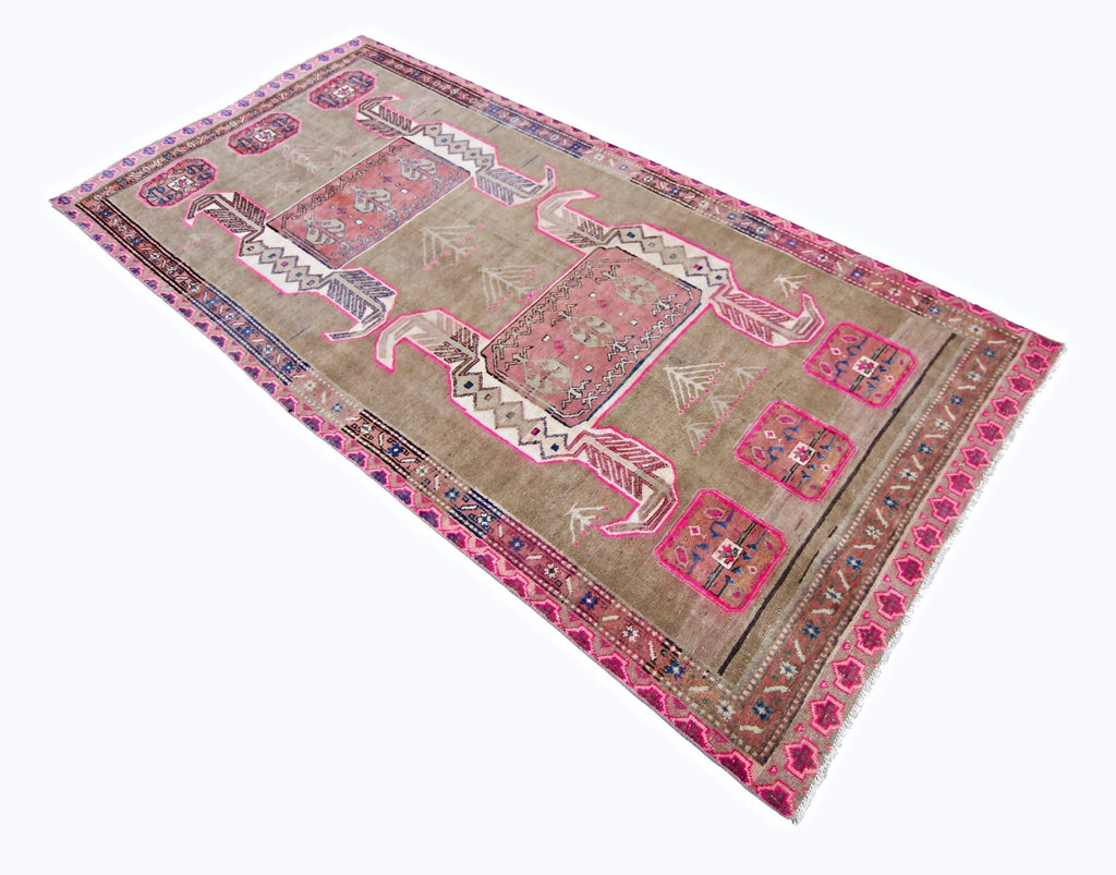 Handmade Vintage Persian Ardebil Rug | 263 x 118 cm | 8'7" x 3'10" - Najaf Rugs & Textile