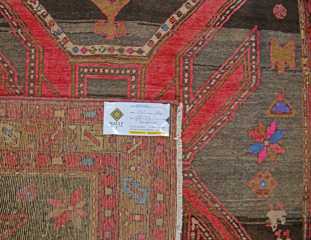 Handmade Vintage Persian Ardebil Rug | 287 x 131 cm | 9'5" x 4'4" - Najaf Rugs & Textile