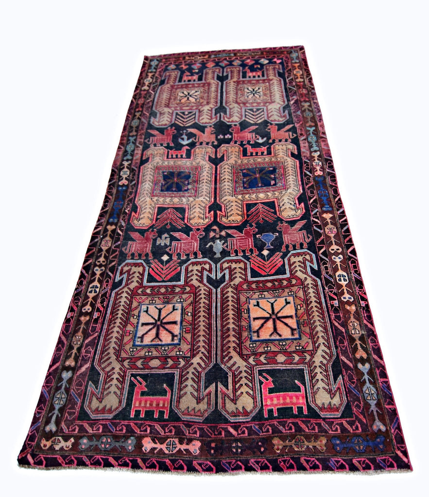 Handmade Vintage Persian Ardebil Rug | 289 x 144 cm | 9'6" x 4'9" - Najaf Rugs & Textile
