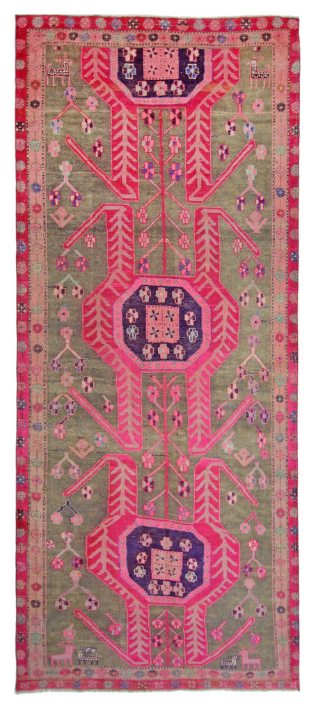 Handmade Vintage Persian Ardebil Rug | 290 x 123 cm | 9'6" x 4' - Najaf Rugs & Textile