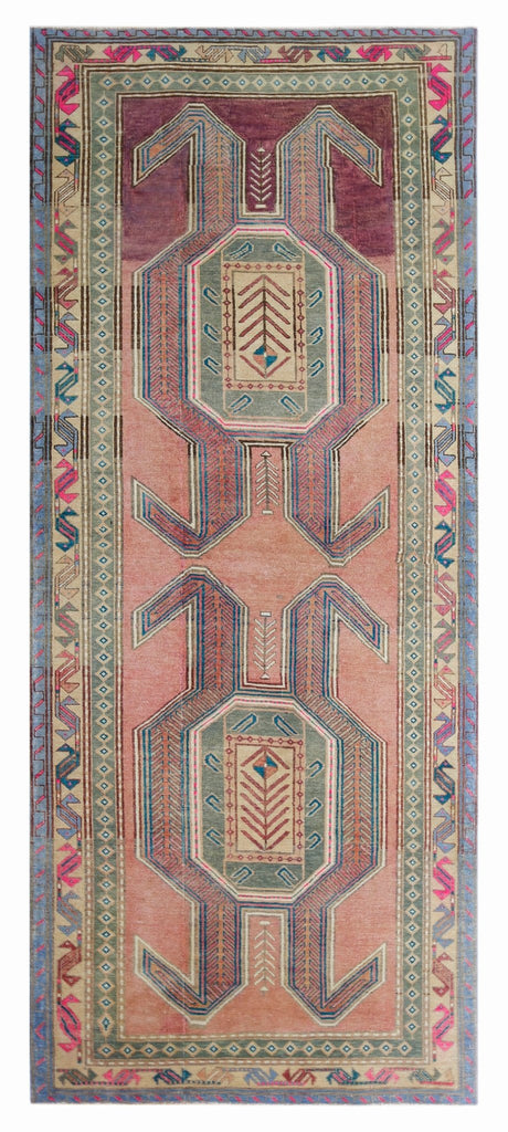 Handmade Vintage Persian Ardebil Rug | 299 x 120 cm | 9'10" x 3'11" - Najaf Rugs & Textile