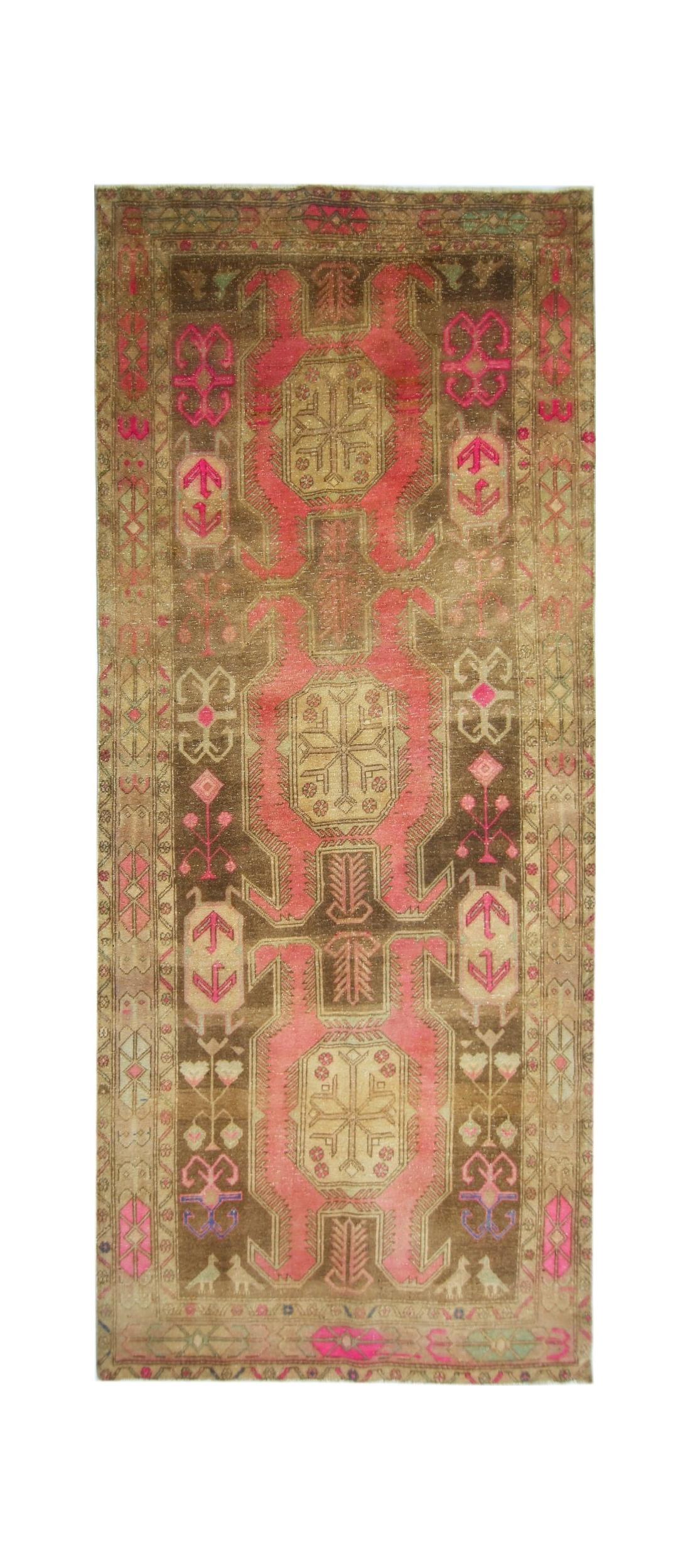 Handmade Vintage Persian Ardebil Rug | 302 x 129 cm | 9'11" x 4'3" - Najaf Rugs & Textile