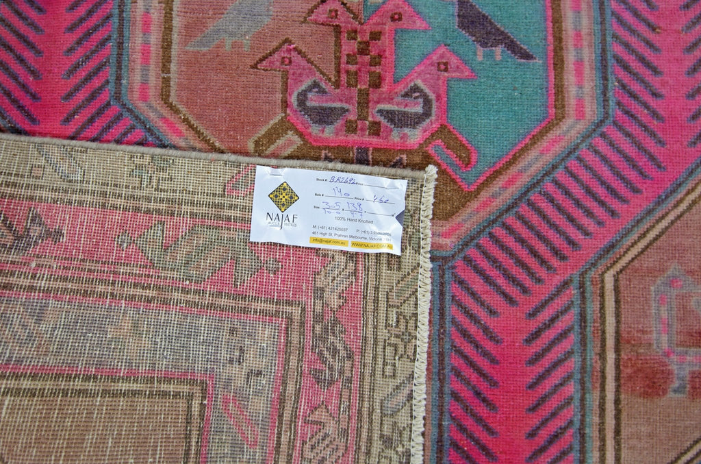Handmade Vintage Persian Ardebil Rug | 305 x 138 cm | 10' x 4'7" - Najaf Rugs & Textile