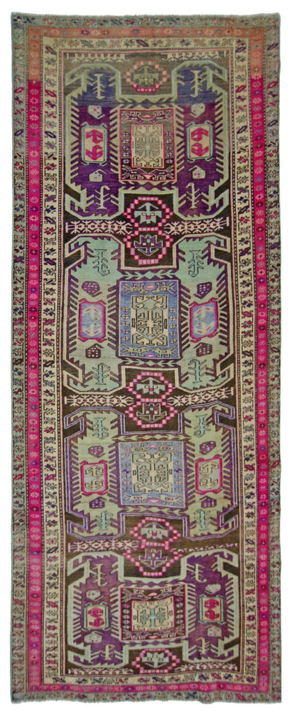 Handmade Vintage Persian Ardebil Rug | 314 x 123 cm | 10'4" x 4' - Najaf Rugs & Textile