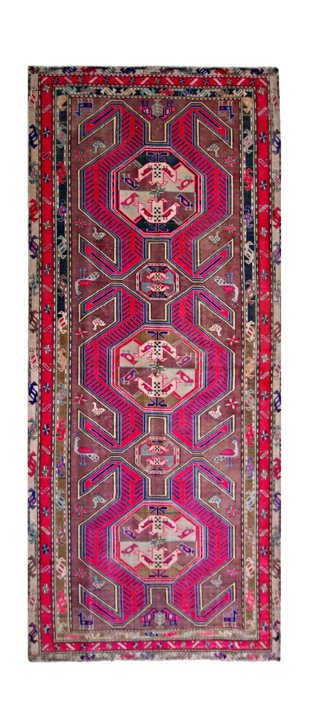 Handmade Vintage Persian Ardebil Rug | 324 x 137 cm | 10'8" x 4'6" - Najaf Rugs & Textile
