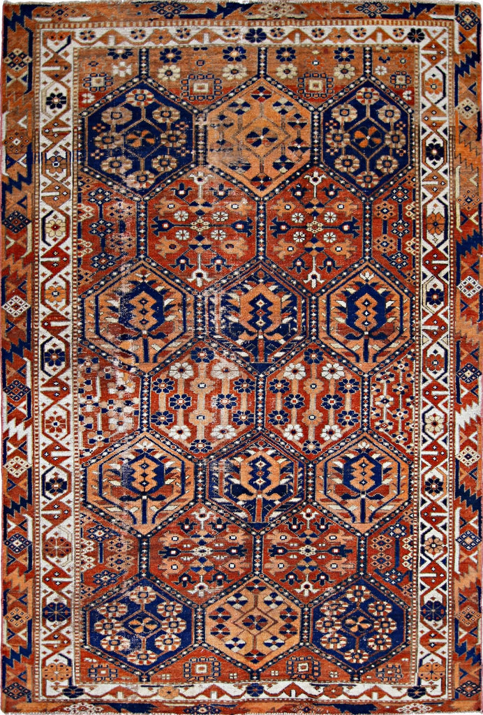Handmade Vintage Persian Bakhtiar Rug | 194 x 129 cm | 6'5" x 4'3" - Najaf Rugs & Textile