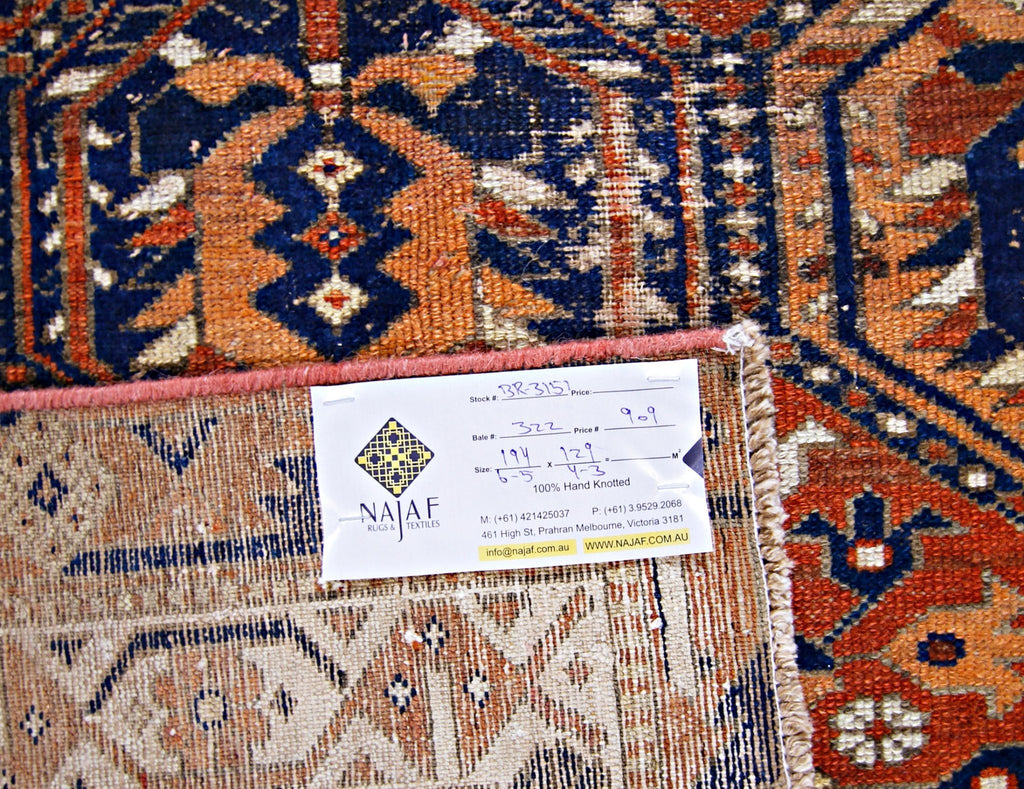 Handmade Vintage Persian Bakhtiar Rug | 194 x 129 cm | 6'5" x 4'3" - Najaf Rugs & Textile