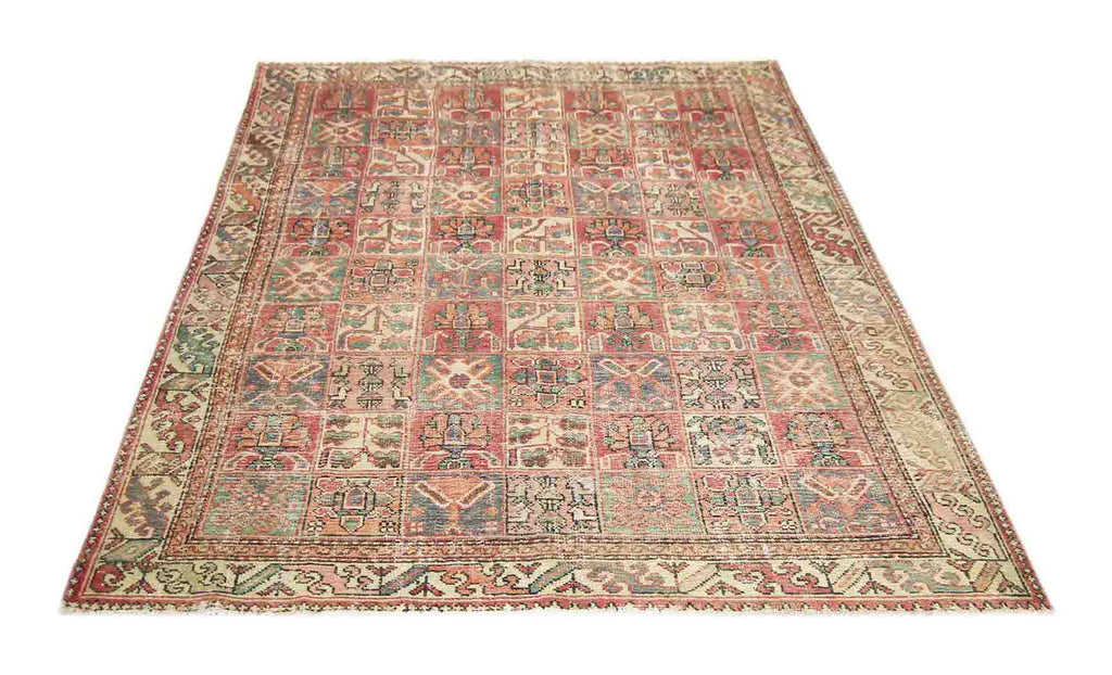 Handmade Vintage Persian Bakhtiar Rug | 281 x 203 cm | 9'3" x 6'8" - Najaf Rugs & Textile