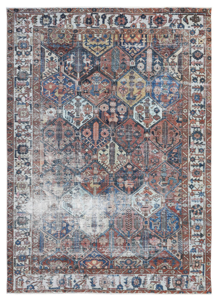 Handmade Vintage Persian Bakhtiar Rug | 287 x 205 cm | 9'5" x 6'8" - Najaf Rugs & Textile