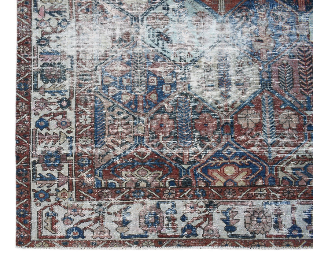 Handmade Vintage Persian Bakhtiar Rug | 287 x 205 cm | 9'5" x 6'8" - Najaf Rugs & Textile